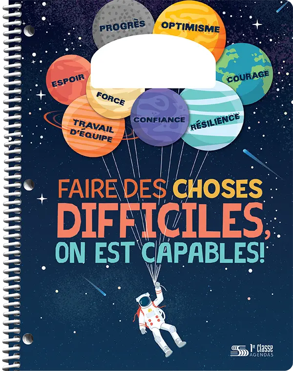 Choix de couvertures d’agendas scolaires PiQ Plein potentiel Standard – Faire des choses difficiles