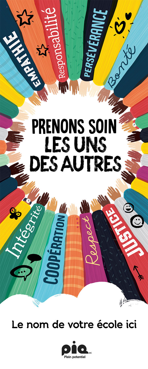 Bannière en tissu Prenons soin les uns des autres