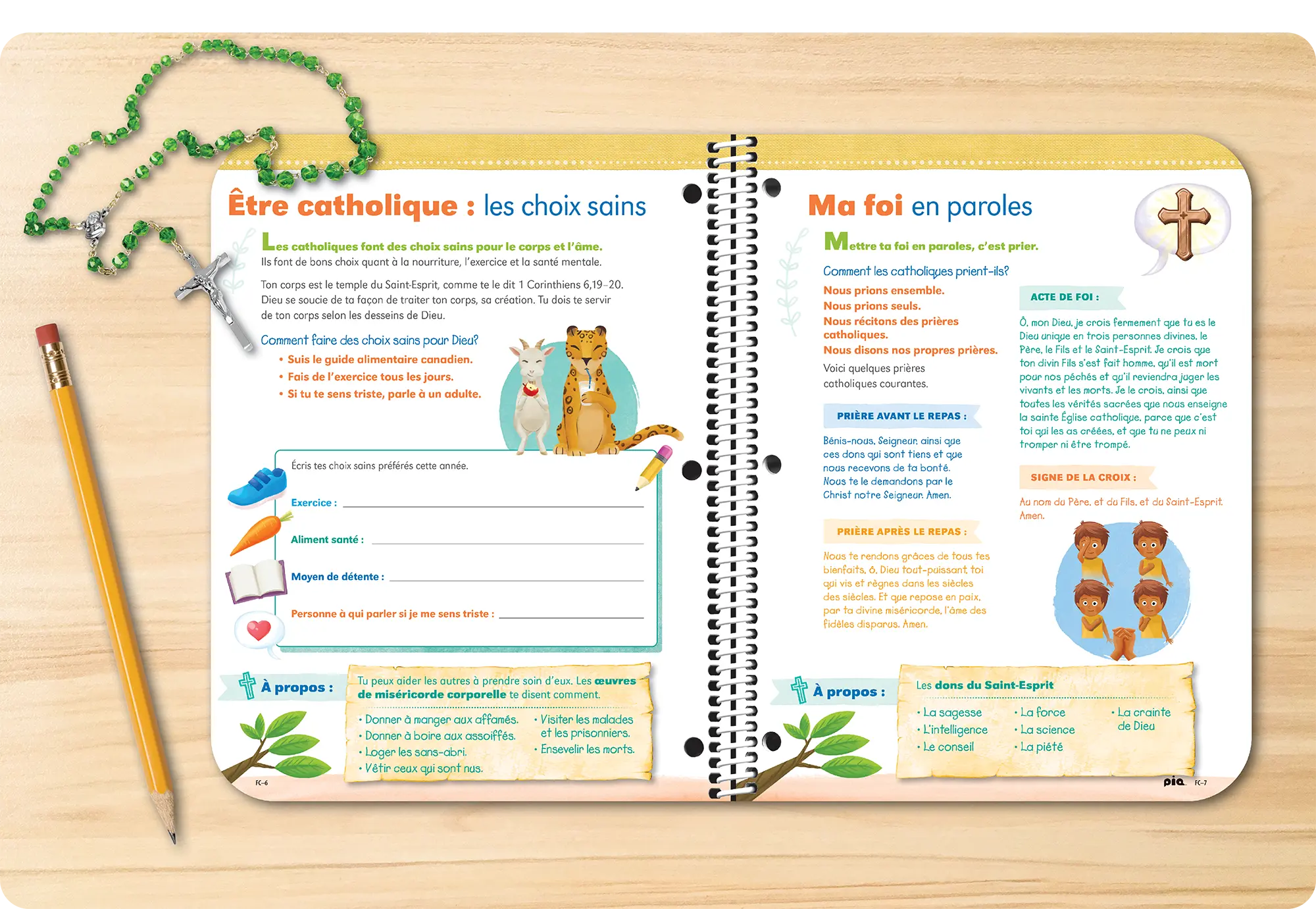 Primary Catholic Faith Planner Spread